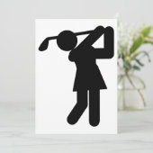 Vrouw Golfer - Golfsymbool Kaart (Staand voorkant)