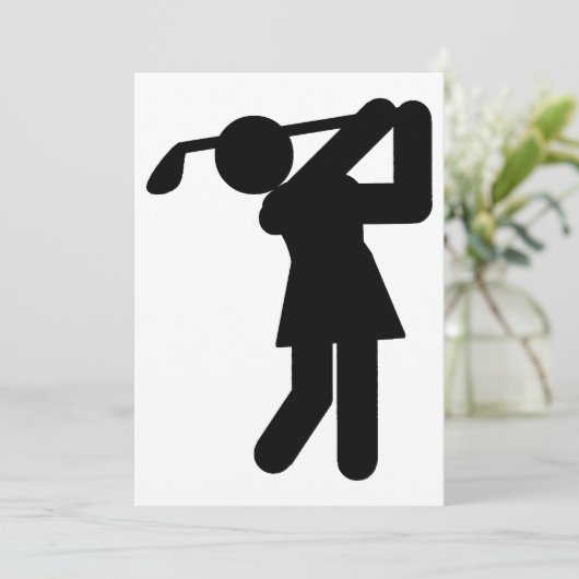 Vrouw Golfer - Golfsymbool Kaart (Staand voorkant)