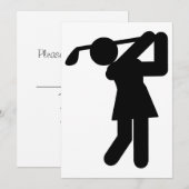 Vrouw Golfer - Golfsymbool Kaart (Voorkant / Achterkant)