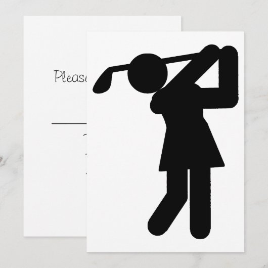 Vrouw Golfer - Golfsymbool Kaart (Voorkant / Achterkant)