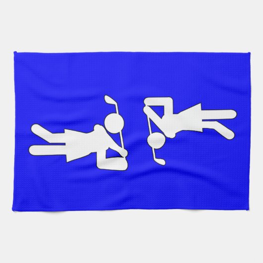 Vrouw Golfer - Golfsymbool Theedoek (Horizontaal)