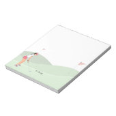 Vrouw golfer golft op koers notitieblok (Linkerzijde)