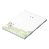 Vrouw golfer golft op koers notitieblok (Linkerzijde)