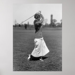 Vrouw Golfer, jaren 1910 Poster