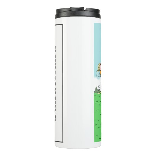 Vrouw Golfer komt in een Twist terecht - Grappig Thermosbeker (Achterkant)