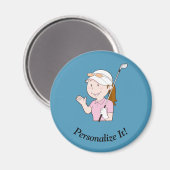 Vrouw Golfer Magneet (Voorkant / Achterkant)
