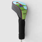 Vrouw Golfer Rijden over Water Hazard Golfheadcover (Schuin)