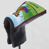 Vrouw Golfer Rijden over Water Hazard Golfheadcover (3/4 voorkant)