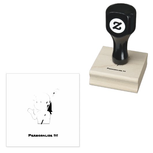 Vrouw Golfer Rubberstempel (Gestempeld)