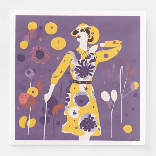 Vrouw Golfer - Set van 50 Servet (Voorkant)