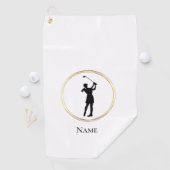 Vrouw Golfer Silhouet Gepersonaliseerde Golfhanddo Golfhanddoek (Insitu)