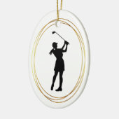 Vrouw Golfer Silhouette Ornament (Links)