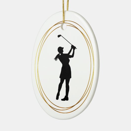 Vrouw Golfer Silhouette Ornament (Links)