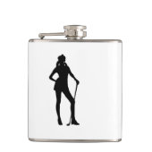Vrouw Golfer Sport Heupfles (Voorkant)