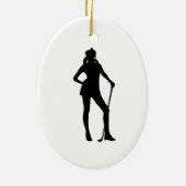 Vrouw Golfer Sport Keramisch Ornament (Achterkant)