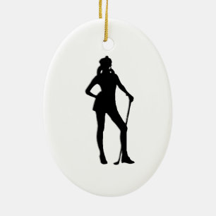 Vrouw Golfer Sport Keramisch Ornament