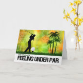 Vrouw Golfer Sports Thema wordt goed Kaart (Gele Bloem)