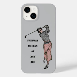  vrouw Golfer Swinging de golfclub URM Case-Mate iPhone 14 Hoesje