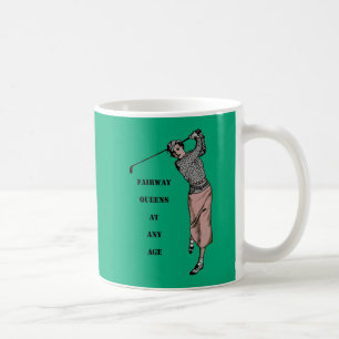  vrouw Golfer Swinging de golfclub URM Koffiemok