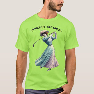  vrouw Golfer Swinging de golfclub URM T-shirt