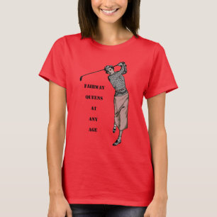 vrouw Golfer Swinging de golfclub URM T-shirt