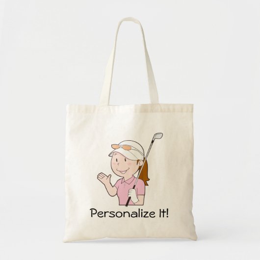 Vrouw Golfer Tote Bag (Voorkant)