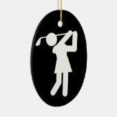 Vrouw Golfer - Woman Golf-symbool Keramisch Ornament (Rechts)