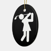 Vrouw Golfer - Woman Golf-symbool Keramisch Ornament (Links)