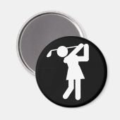 Vrouw Golfer - Woman Golf-symbool Magneet (Voorkant / Achterkant)
