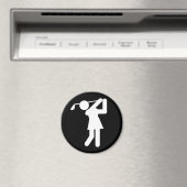 Vrouw Golfer - Woman Golf-symbool Magneet (Insitu (Vaatwasser))