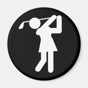 Vrouw Golfer - Woman Golf-symbool Magneet