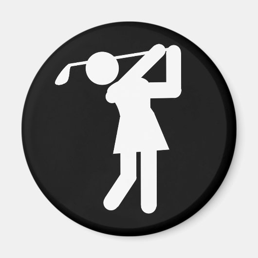 Vrouw Golfer - Woman Golf-symbool Magneet (Voorkant)