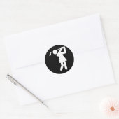 Vrouw Golfer - Woman Golf-symbool Ronde Sticker (Envelop)