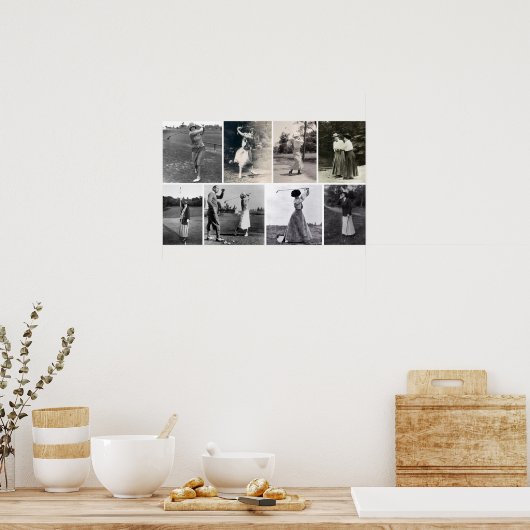  Vrouw Golfers - Golfkunst Print (Keuken)