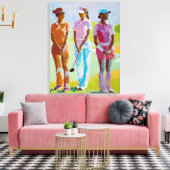 Vrouw Golfers schilderij - Canvas Art Print (Insitu (Woonkamer))