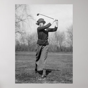 Vrouw Golfing: 1920 Poster