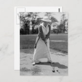Vrouw Golfing,  jaren 1910 Briefkaart (Voorkant / Achterkant)
