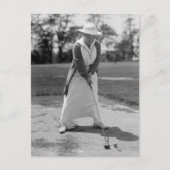 Vrouw Golfing,  jaren 1910 Briefkaart (Voorkant)