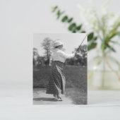 vrouw Golfing, jaren 1910 Briefkaart (Staand voorkant)
