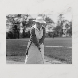 Vrouw Golfing,  jaren 1910 Briefkaart