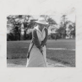 Vrouw Golfing,  jaren 1910 Briefkaart (Voorkant)