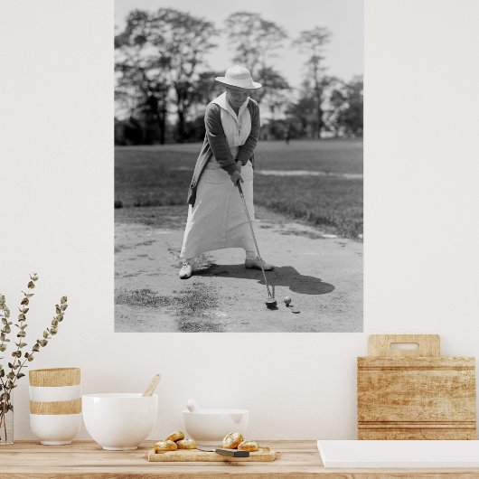  vrouw Golfing, jaren 1910 Poster (Keuken)