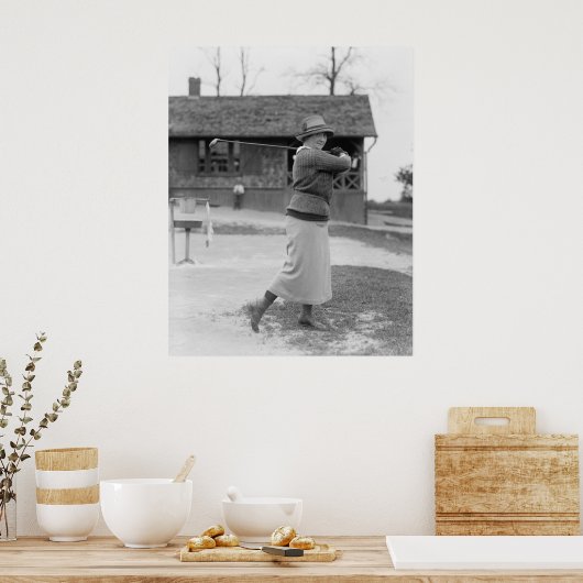 Vrouw Golfing, jaren 20 Poster (Keuken)