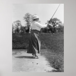 Vrouw Golfing  Mode, jaren 1910 Poster
