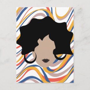 Vrouw Golvend Zwart Historisch Stylist Schoonheid  Briefkaart
