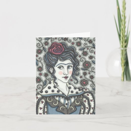 VROUW, GOTHIC PORTRAIT NOTE KAART leeg (Voorkant)