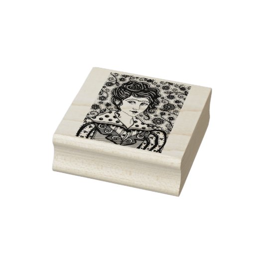 VROUW, GOTHIC PORTRAIT RUBBER STAMP RUBBERSTEMPEL (Stempel)