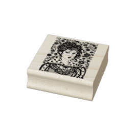 VROUW, GOTHIC PORTRAIT RUBBER STAMP RUBBERSTEMPEL