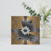 Vrouw gouden 50ste verjaardagsfeestje kaart (Staand voorkant)