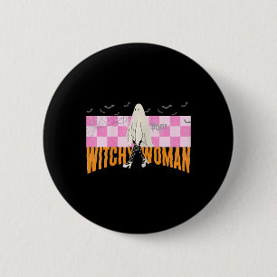 Vrouw Grappig Halloween Kostuum Spooky Feminist Ronde Button 5,7 Cm